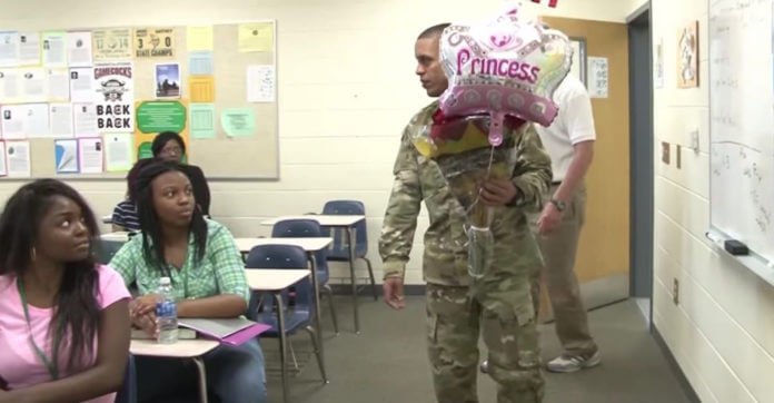 Soldier Walks In A Class Full Of Students…